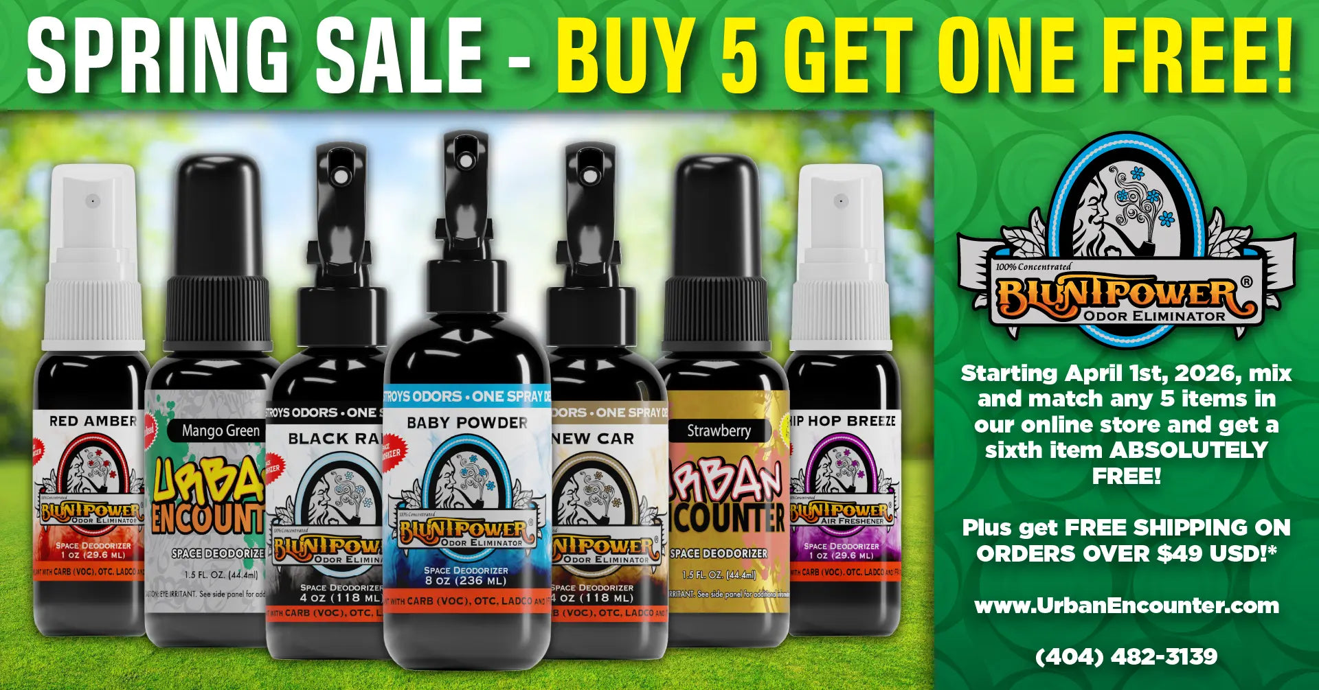 Urban Encounter Spring Sale, Buy 5 Get One Free, Air Freshener Feature, Landscape