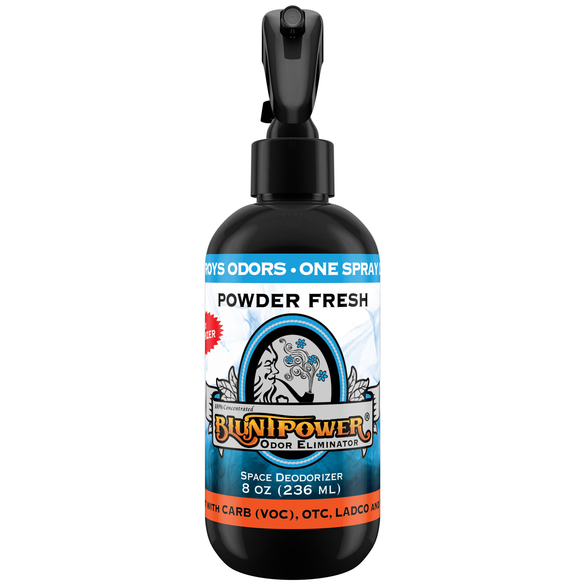 BluntPower Odor Eliminator - Powder Fresh Scent Size: 8 fl oz