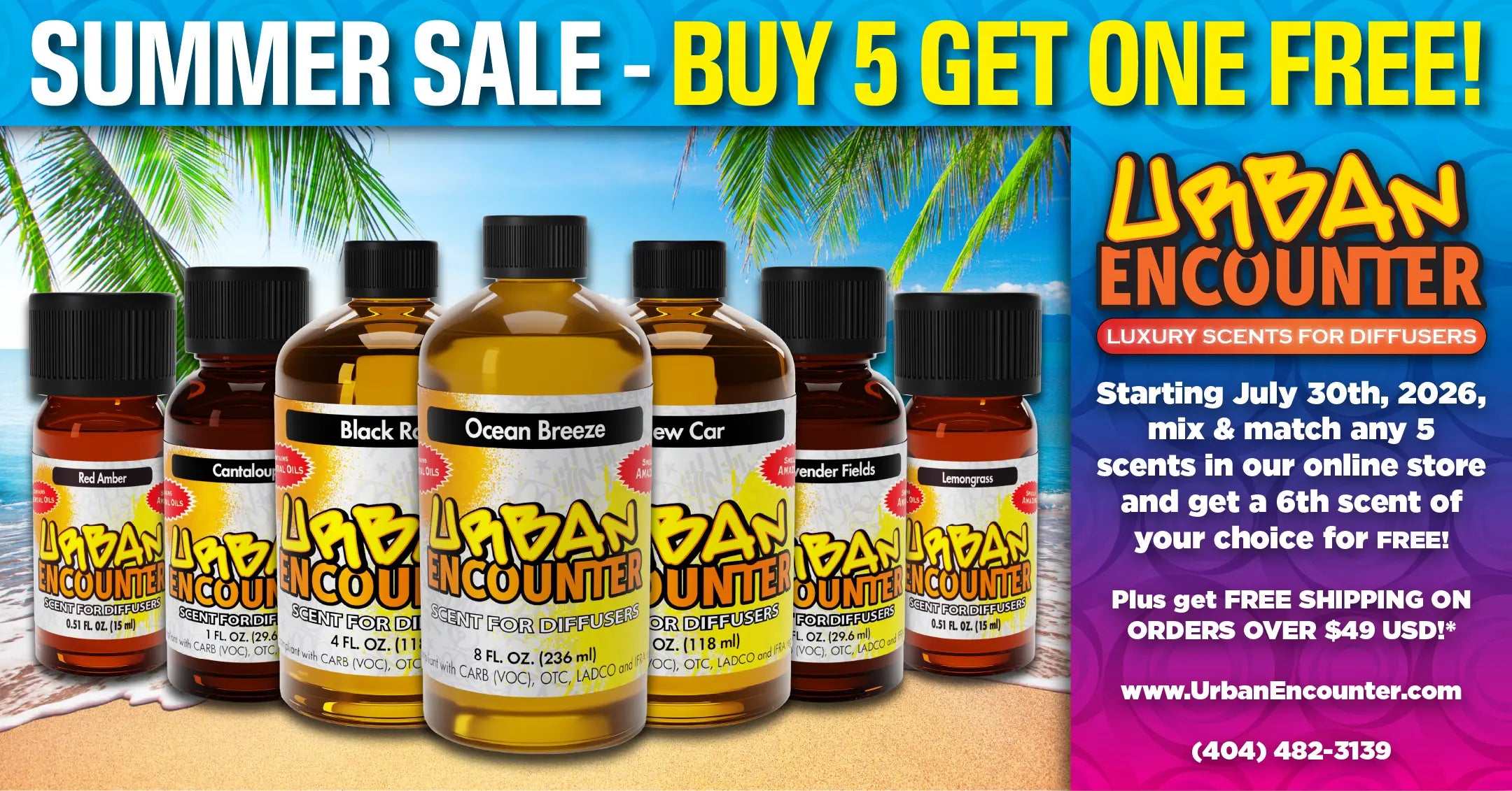 Landscape Banner - Summer Sale, Buy 5 Diffuser Oils Get One Free